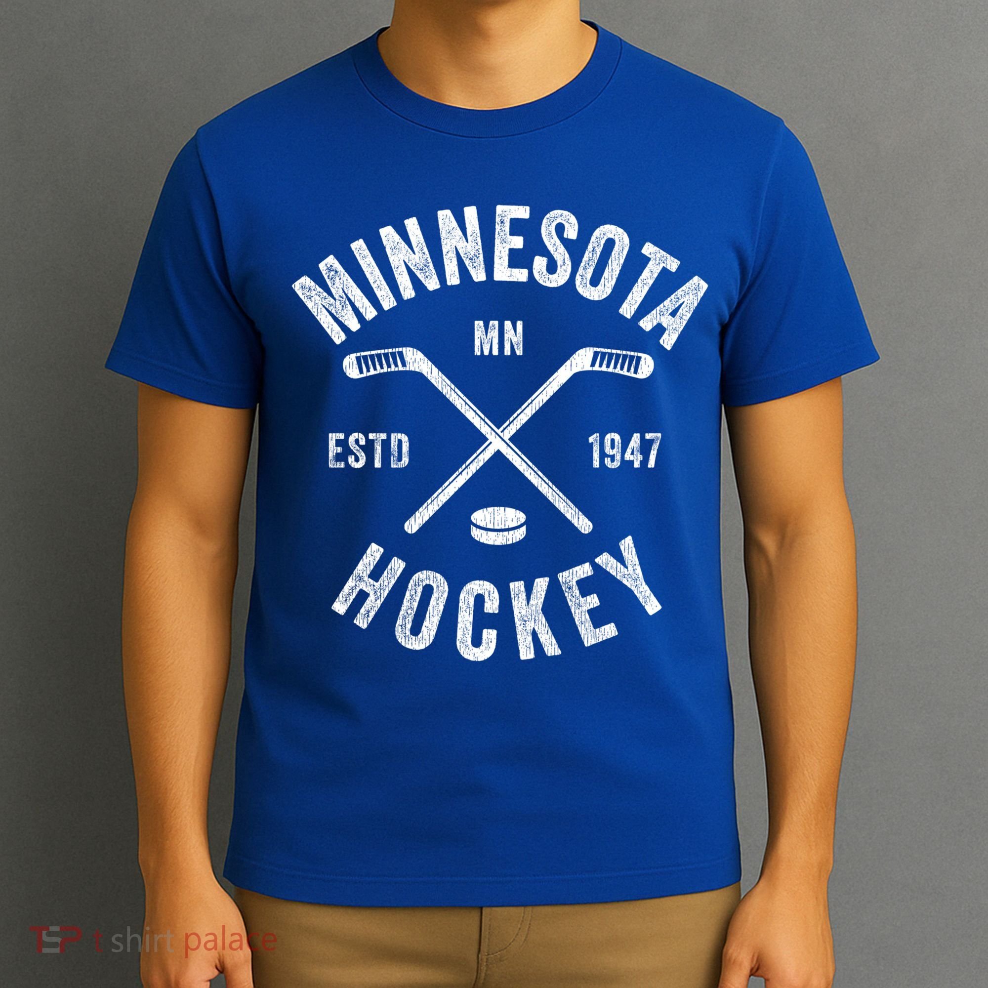 Minnesota Mn Ice Hockey Sticks Vintage Gift Cute Gift T-Shirt