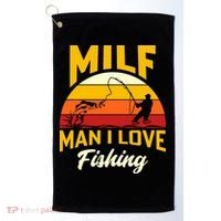 MILF Man I Love Fishing Camping Fish Funny Golf Towel thumb 0