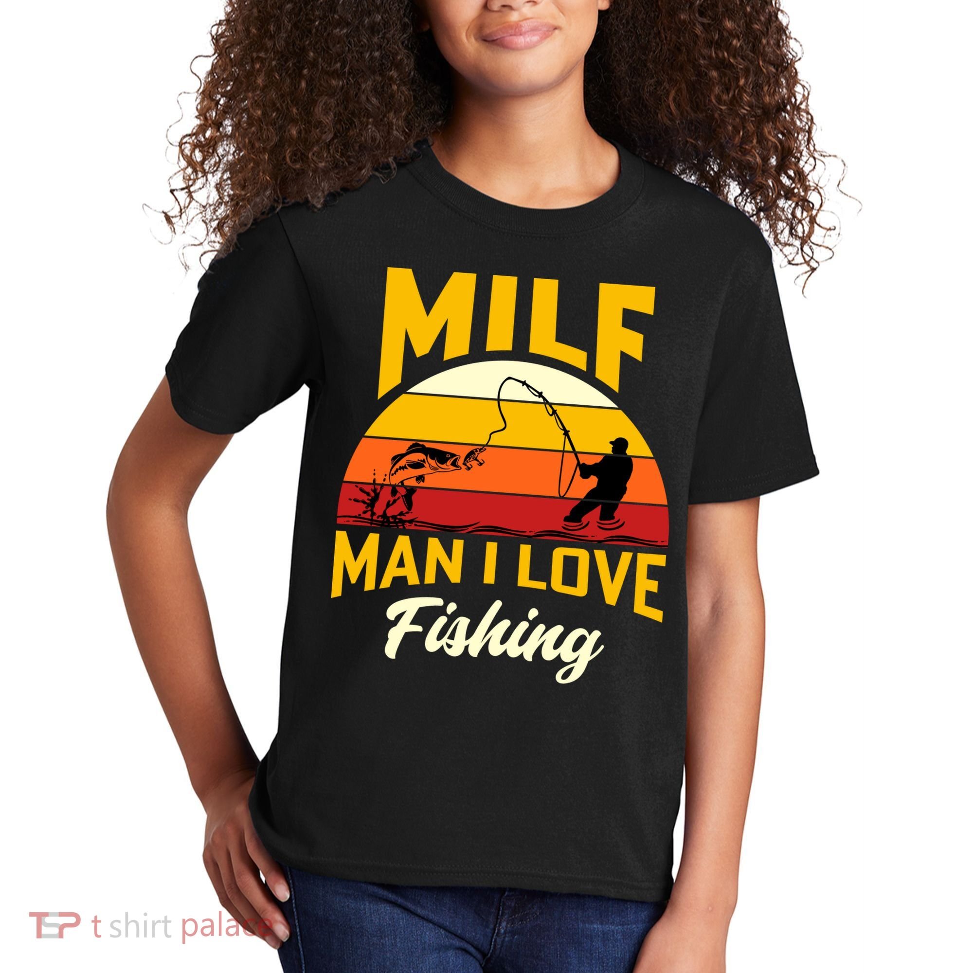 MILF Man I Love Fishing Camping Fish Funny Kids T-Shirt