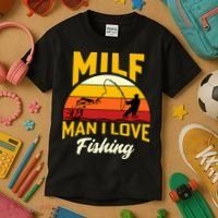 MILF Man I Love Fishing Camping Fish Funny Kids T-Shirt thumb 3
