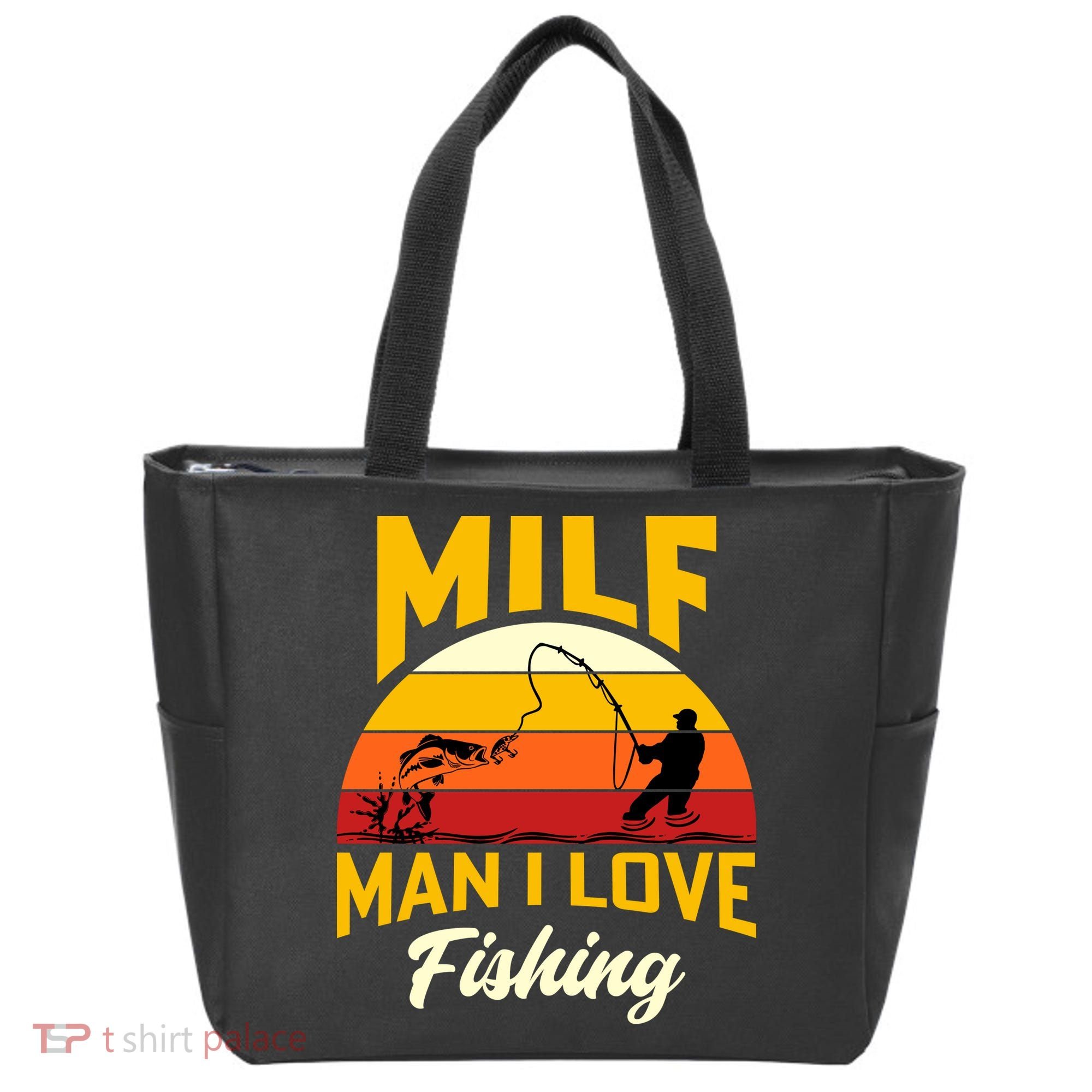 MILF Man I Love Fishing Camping Fish Funny Tote Bag