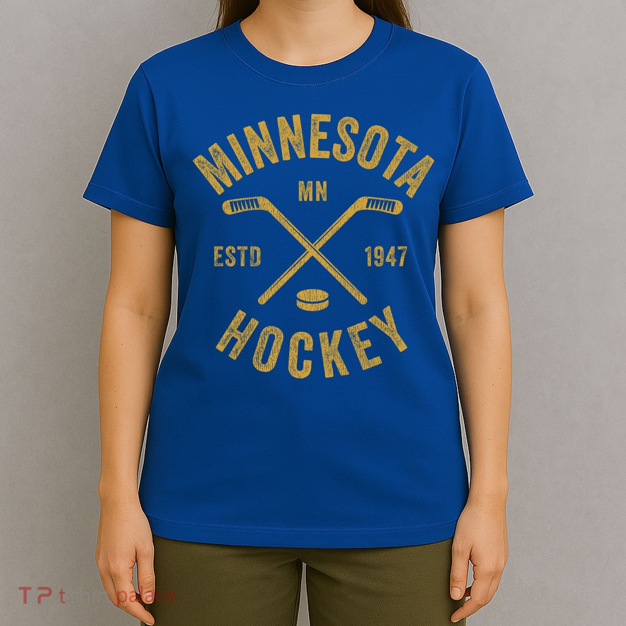 Minnesota Mn Ice Hockey Sticks Vintage Gift Meaningful Gift T-Shirt