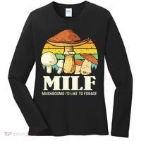 Milf Mushrooms ID Like To Forage Funny Saying Women's Long Sleeve Shirt thumb 0