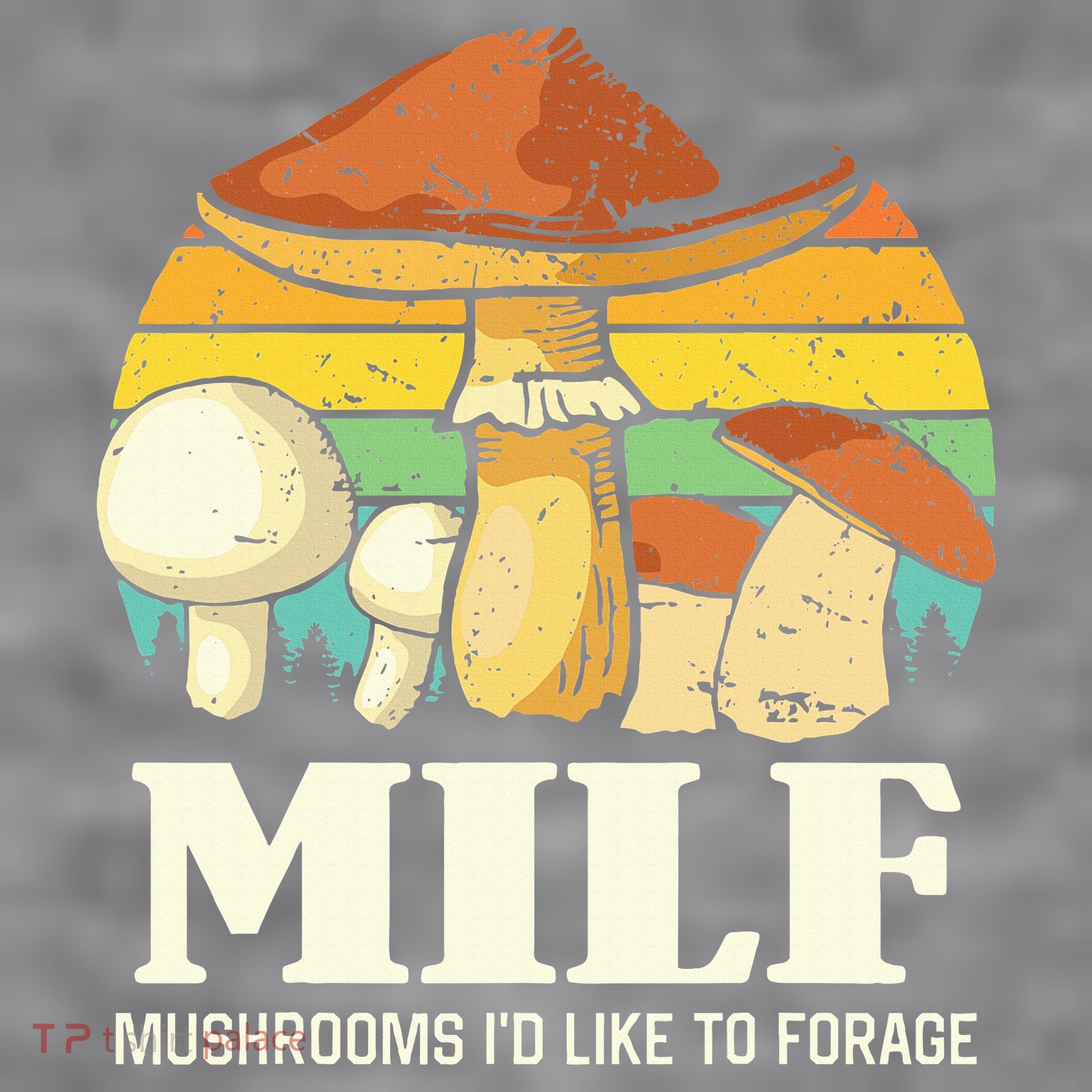 Milf Mushrooms ID Like To Forage Funny Saying Women's Racerback Cropped Tank