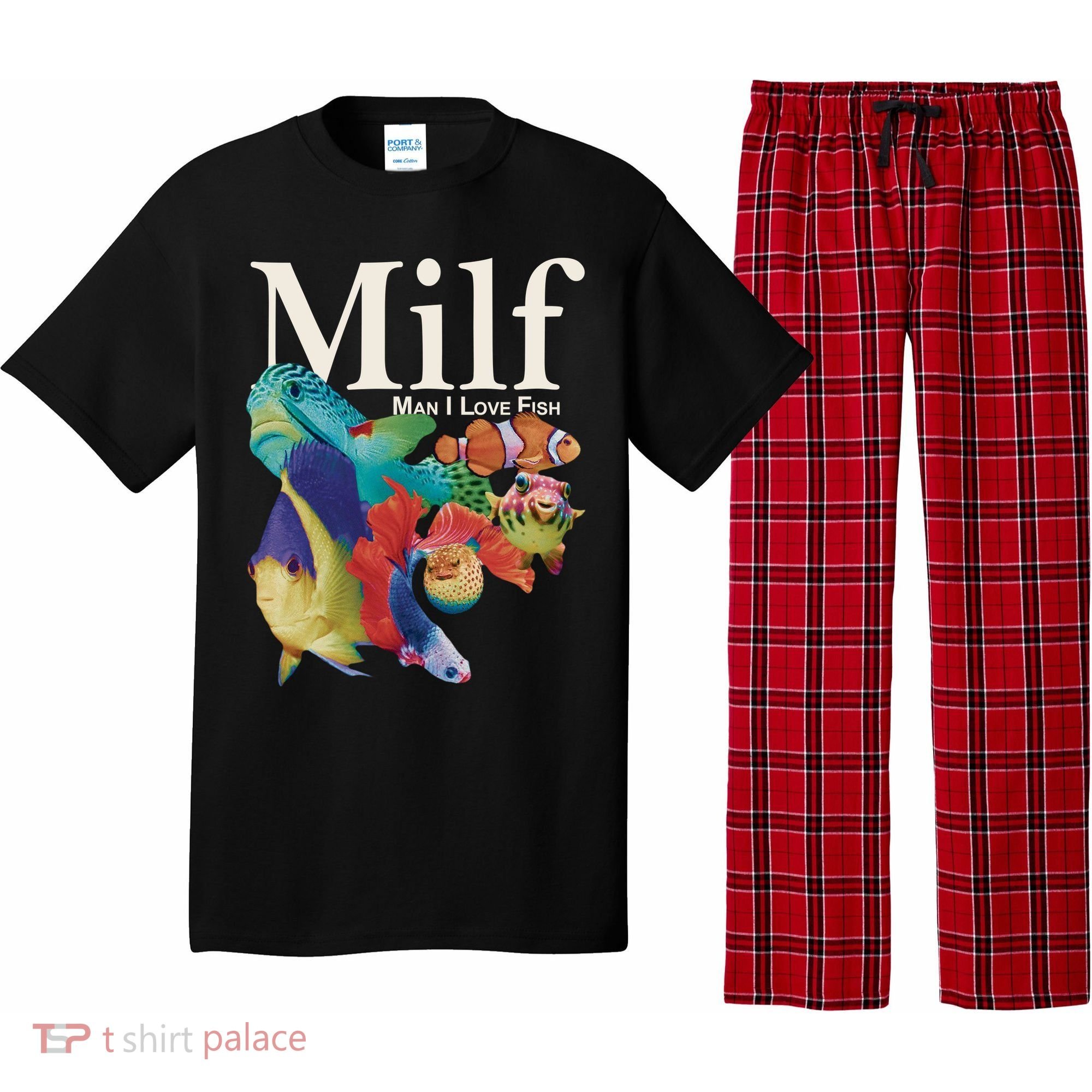 Milf Man I Love Fish Funny Pajama Set