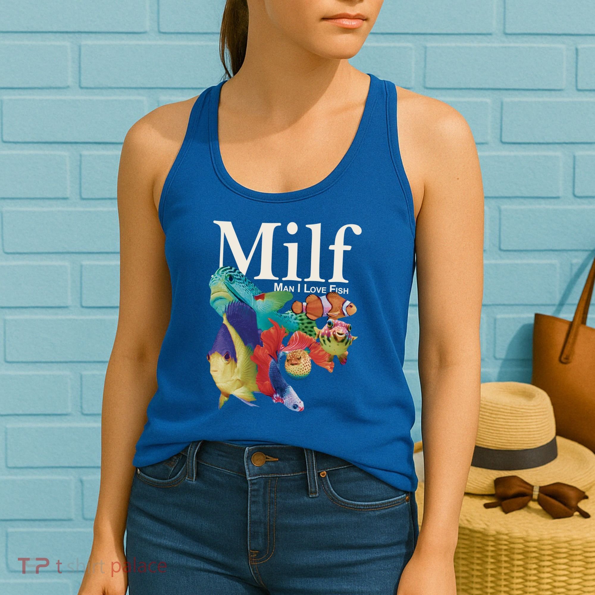 Milf Man I Love Fish Funny Women's Tank Top