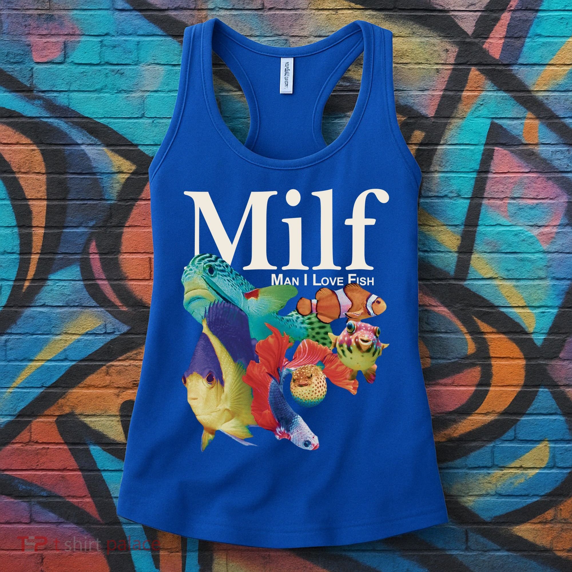 Milf Man I Love Fish Funny Women's Tank Top