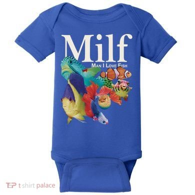 Milf Man I Love Fish Funny Baby Bodysuit