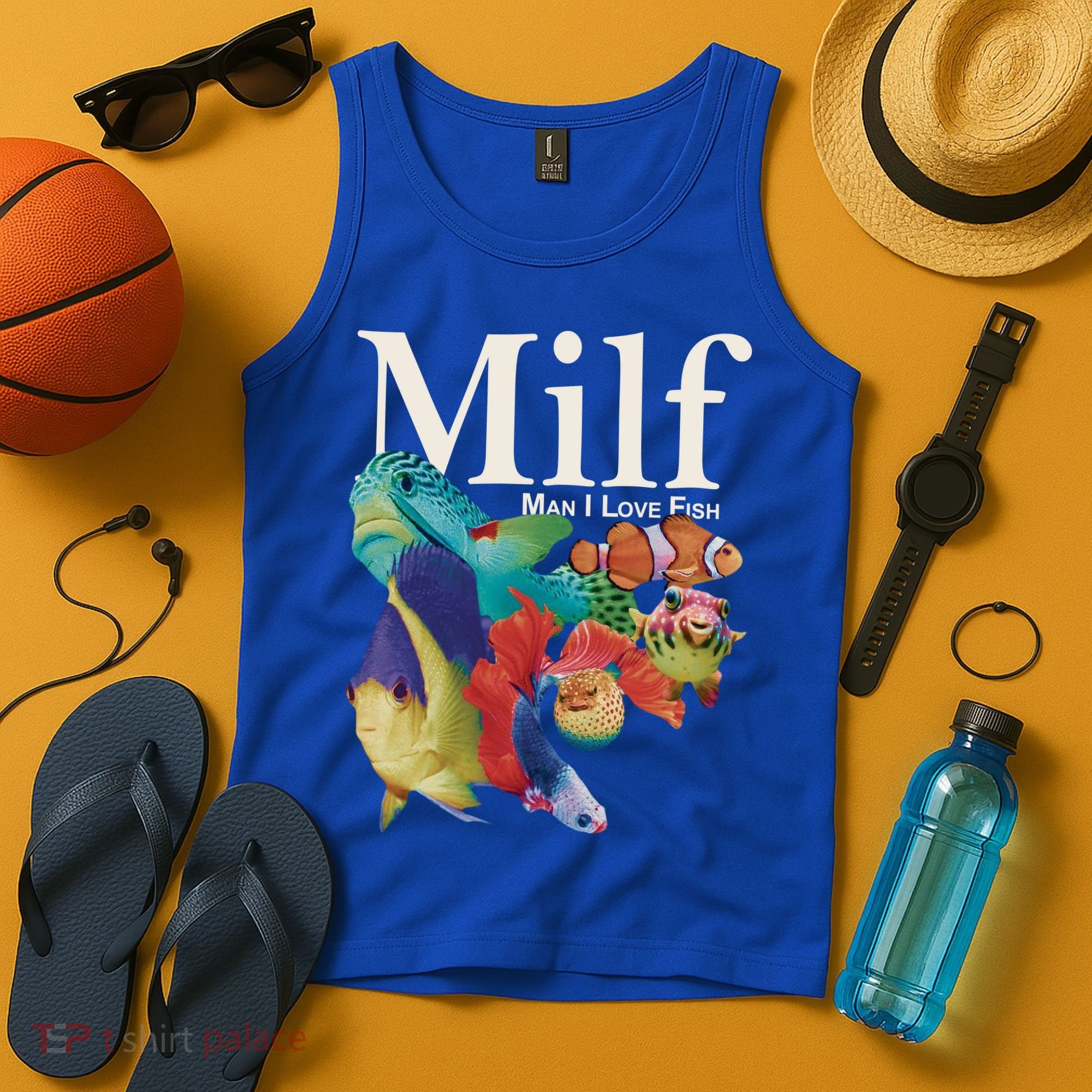 Milf Man I Love Fish Funny Tank Top