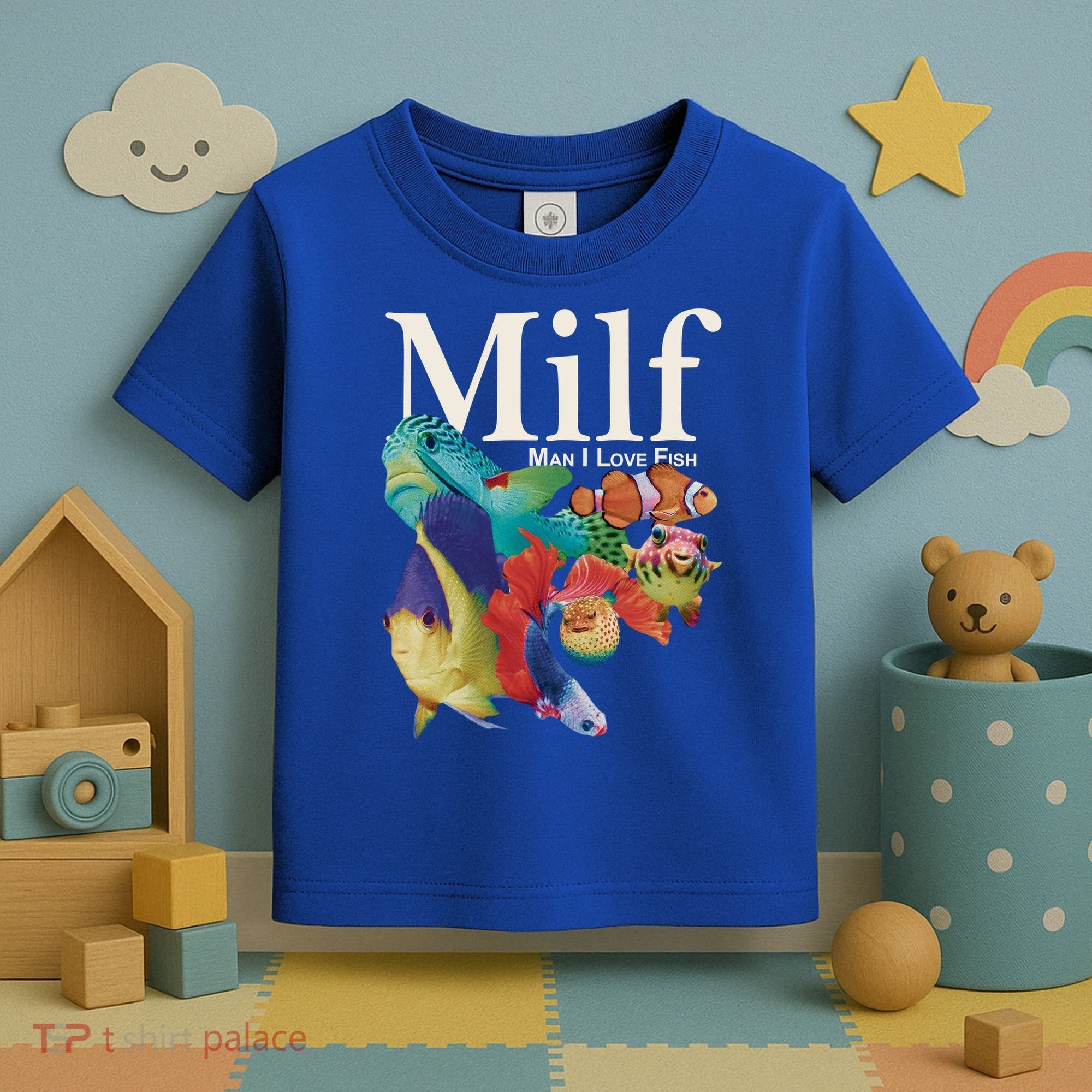 Milf Man I Love Fish Funny Toddler T-Shirt