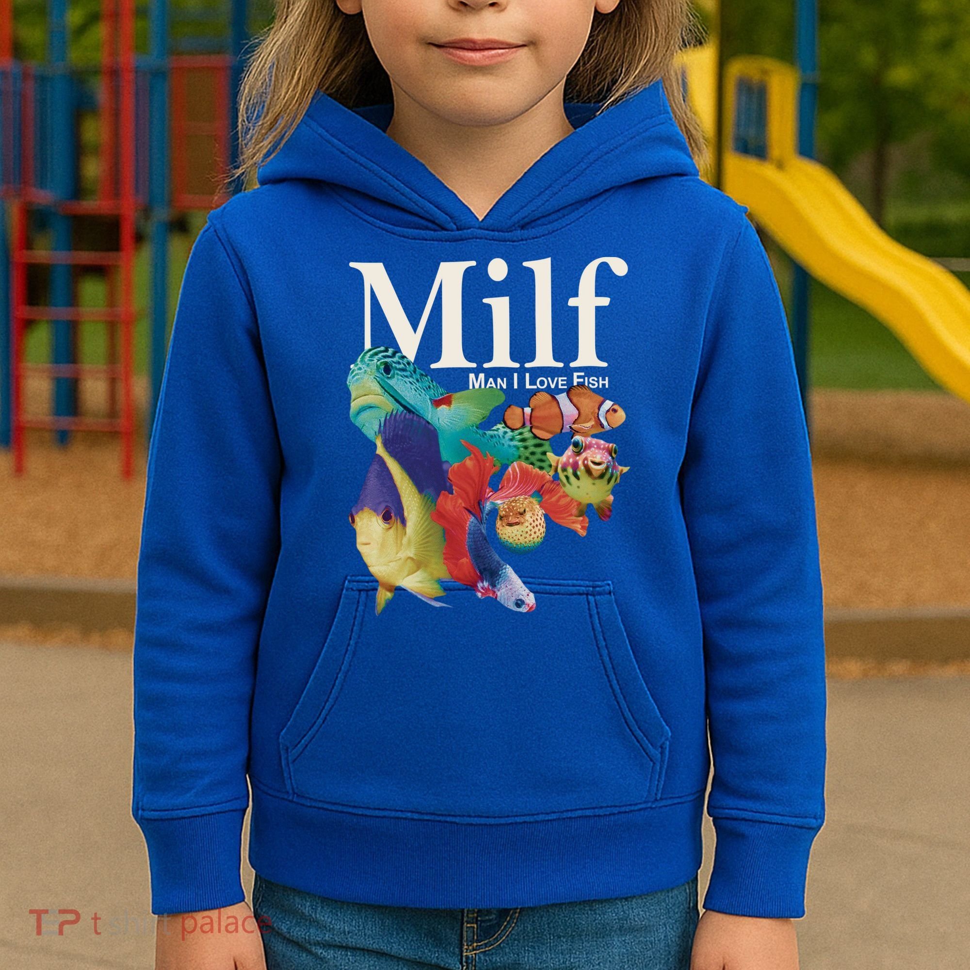Milf Man I Love Fish Funny Kids Hoodie