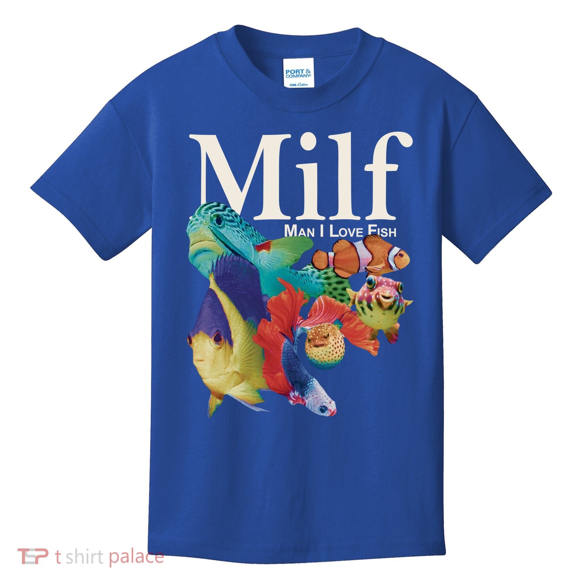 Milf Man I Love Fish Funny Kids T-Shirt