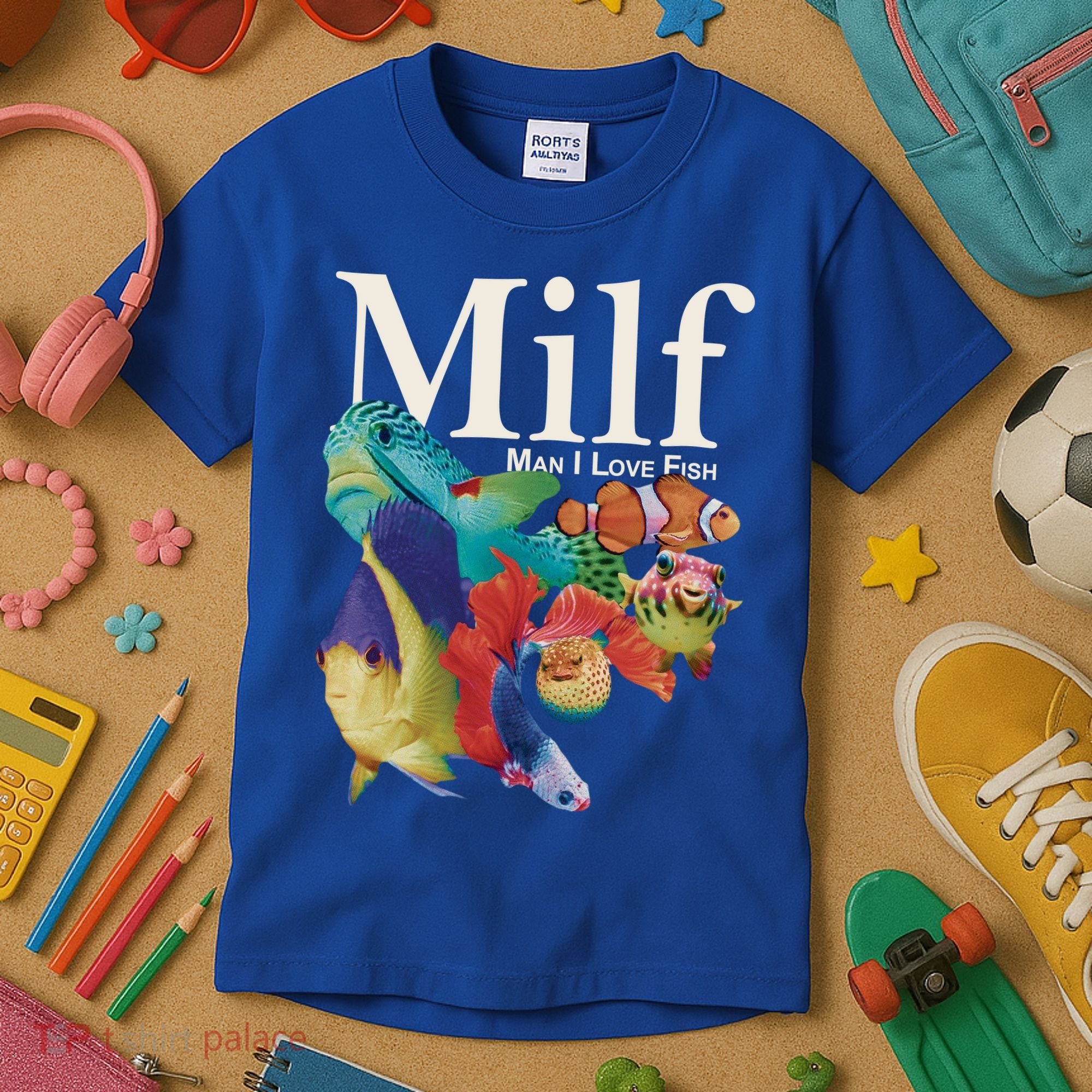 Milf Man I Love Fish Funny Kids T-Shirt