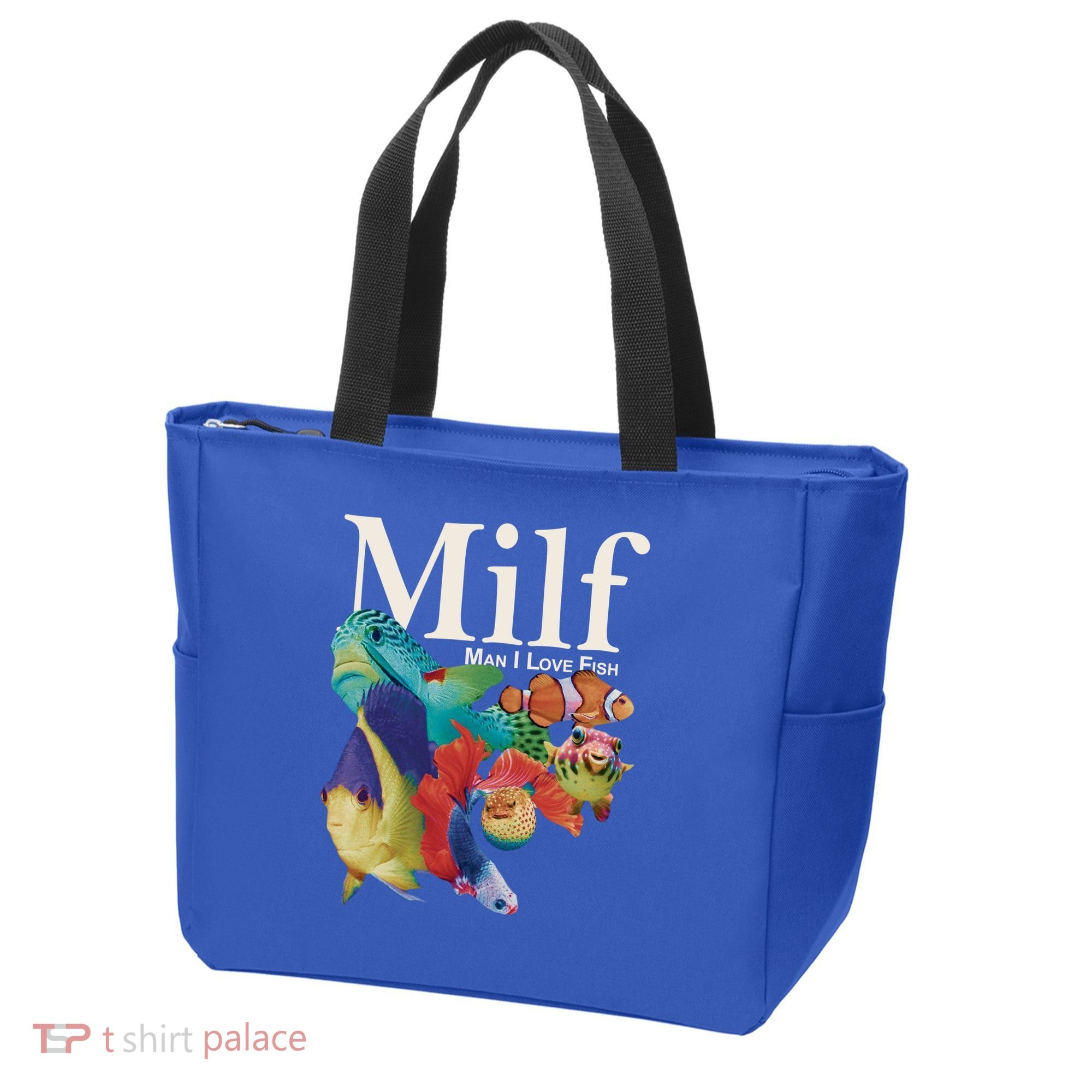 Milf Man I Love Fish Funny Tote Bag