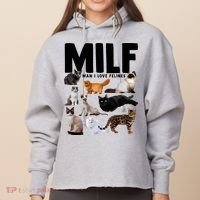 MILF Man I Love Felines Funny Cats Ladies Heavyweight Boxy Pullover Hoodie thumb 0