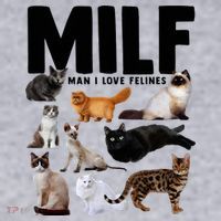 MILF Man I Love Felines Funny Cats Ladies Heavyweight Boxy Pullover Hoodie thumb 2