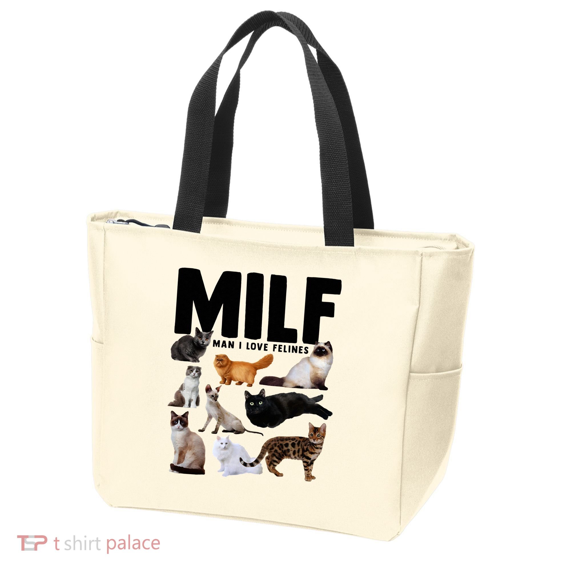 MILF Man I Love Felines Funny Cats Tote Bag