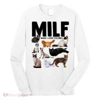 MILF Man I Love Felines Funny Cats Long Sleeve Shirt thumb 0