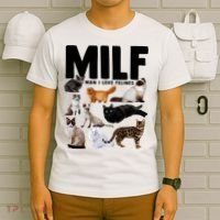 MILF Man I Love Felines Funny Cats T-Shirt thumb 6