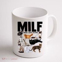 MILF Man I Love Felines Funny Cats Coffee Mug thumb 1