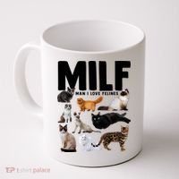 MILF Man I Love Felines Funny Cats Coffee Mug thumb 0