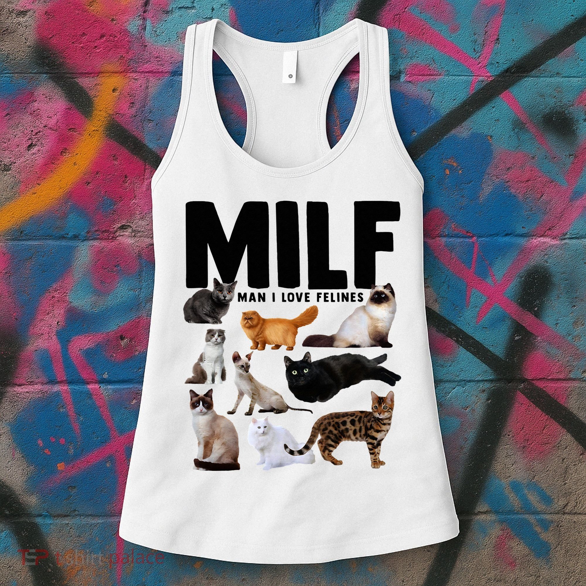 MILF Man I Love Felines Funny Cats Women's Tank Top