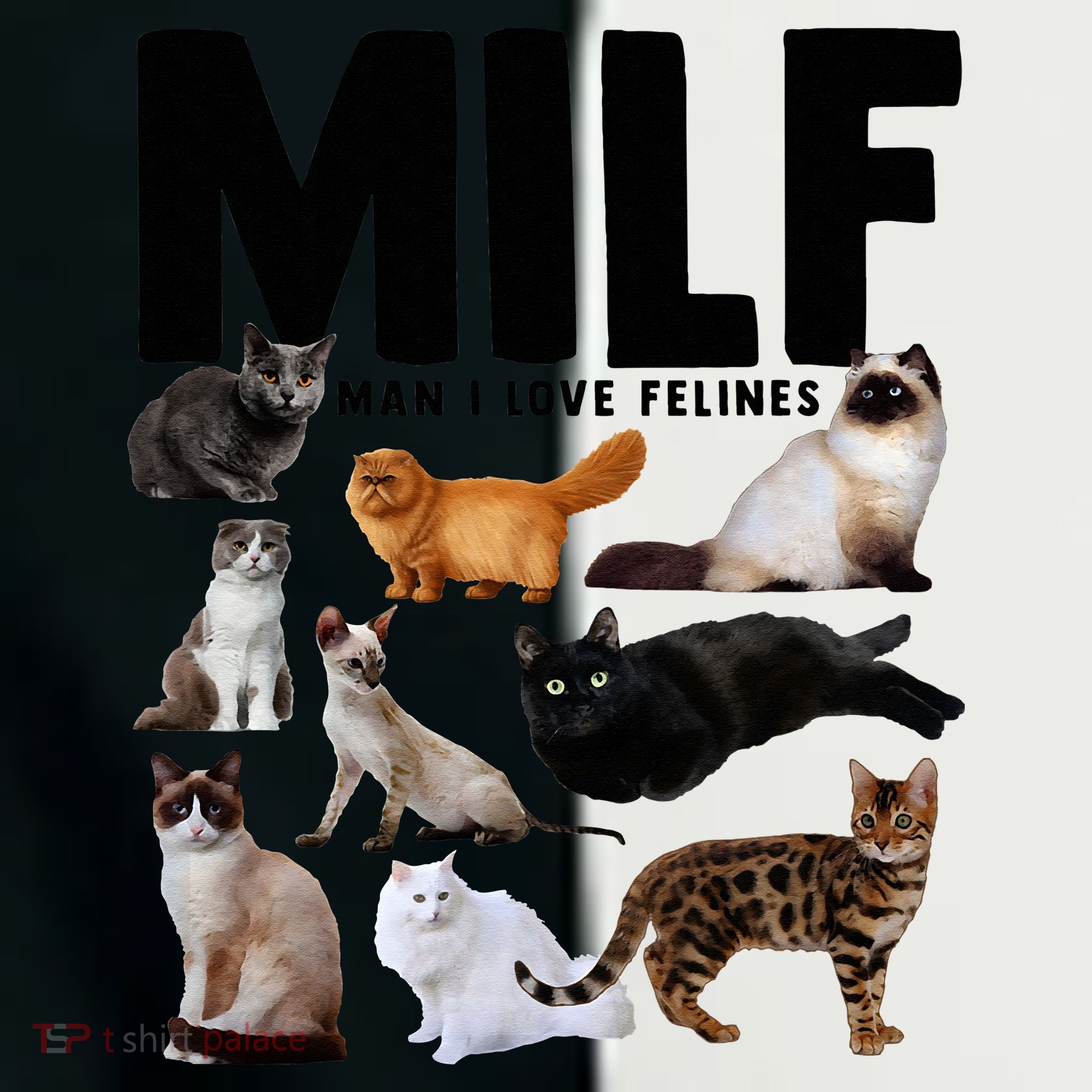 MILF Man I Love Felines Funny Cats Women's Tri-Blend 3/4-Sleeve Raglan Shirt
