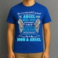 My Mom Is Guardian Angelgiftfor Daughter Son Lost Mom In Heaven Funny Gift T-Shirt thumb 3