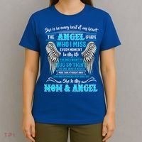 My Mom Is Guardian Angelgiftfor Daughter Son Lost Mom In Heaven Funny Gift T-Shirt thumb 4