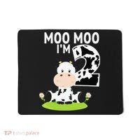 Moo Moo Im Two 2nd Birthday Funny Cute Cow Sounds Mousepad thumb 0