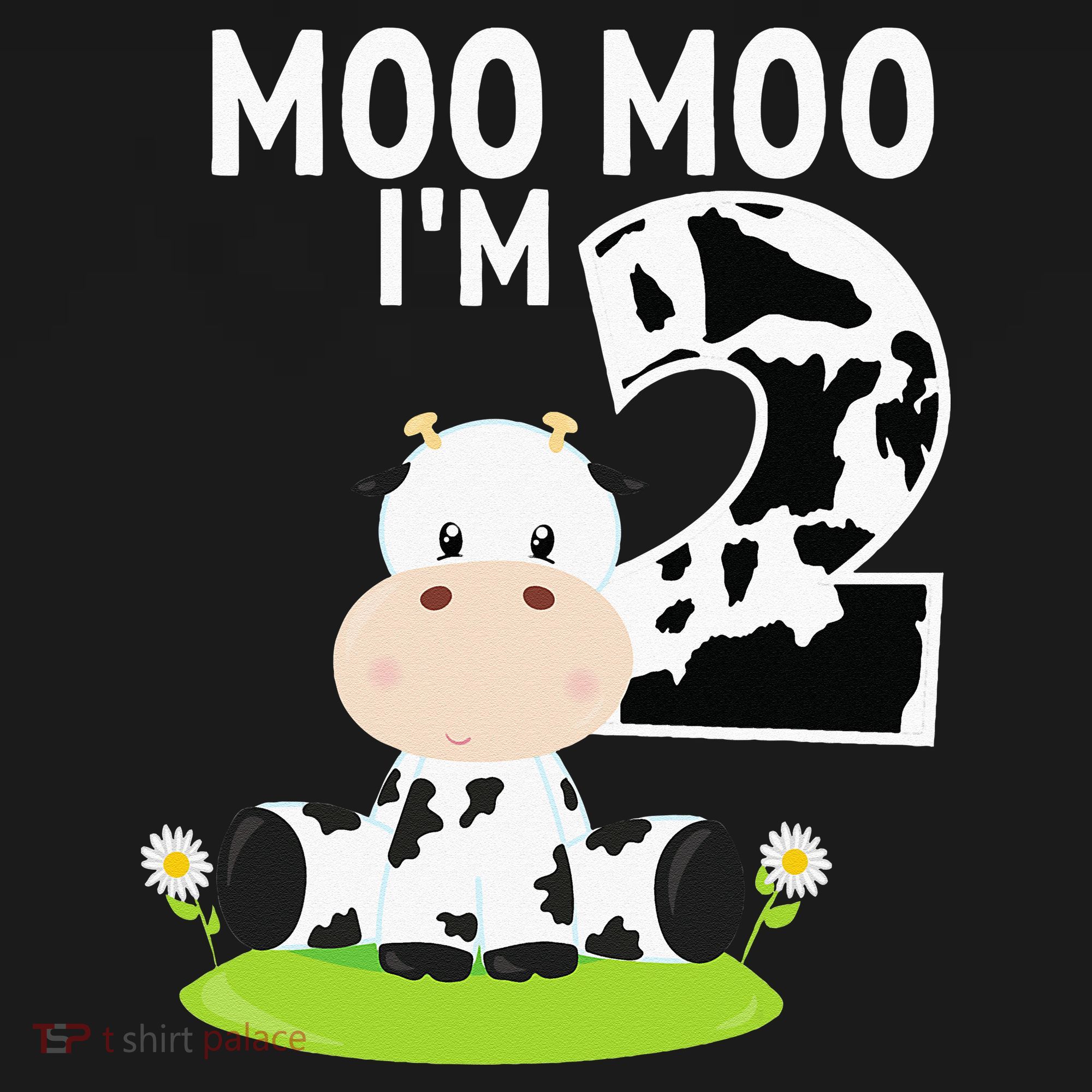 Moo Moo Im Two 2nd Birthday Funny Cute Cow Sounds Mousepad