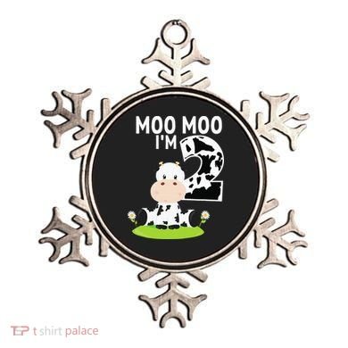 Moo Moo Im Two 2nd Birthday Funny Cute Cow Sounds Ornament