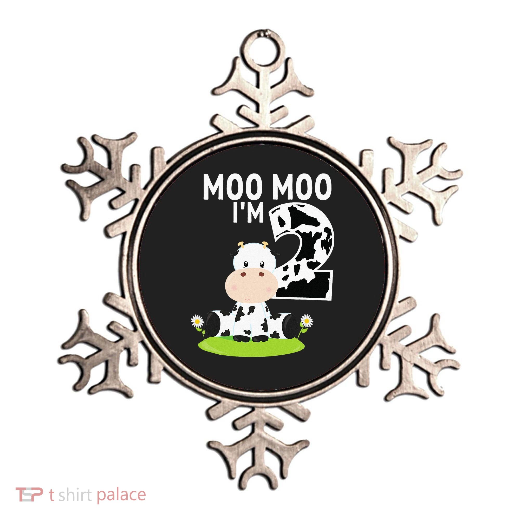 Moo Moo Im Two 2nd Birthday Funny Cute Cow Sounds Ornament