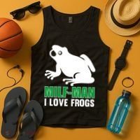 MILF Man I Love Frogs Funny Frog Tank Top thumb 4