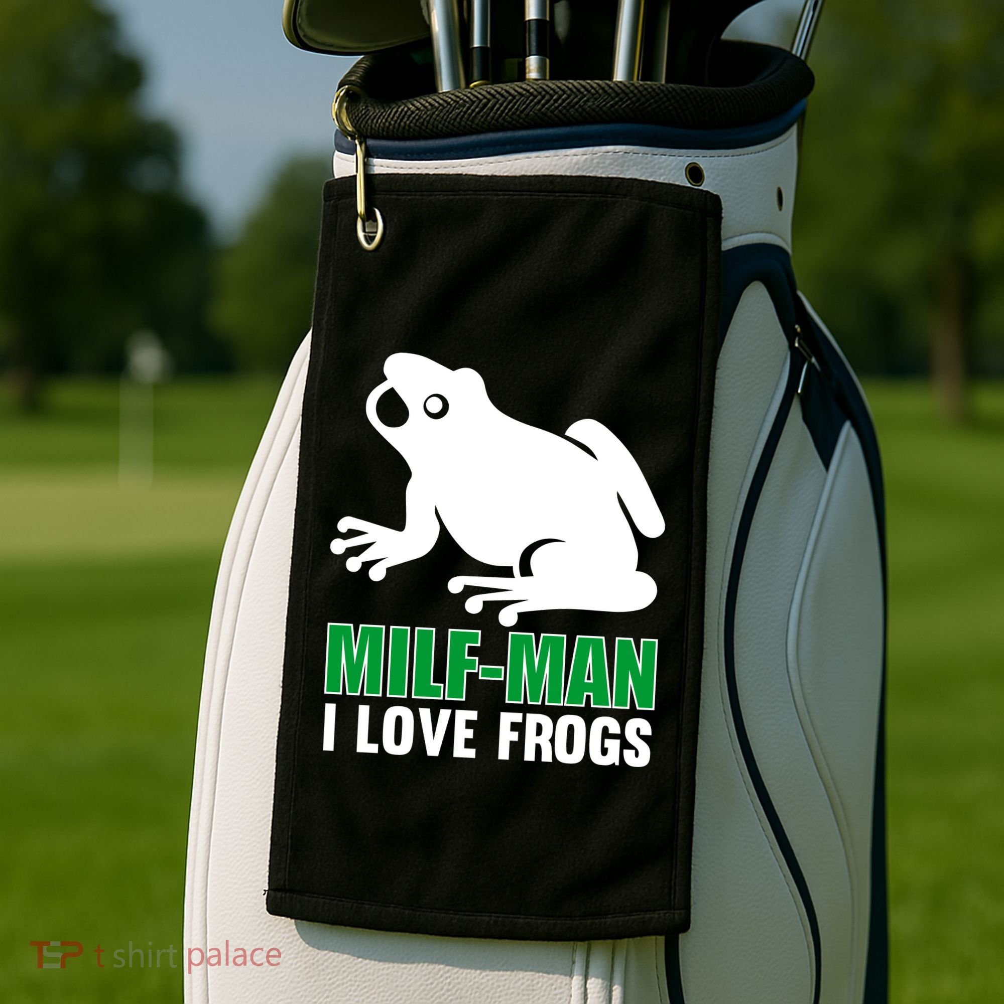 MILF Man I Love Frogs Funny Frog Golf Towel