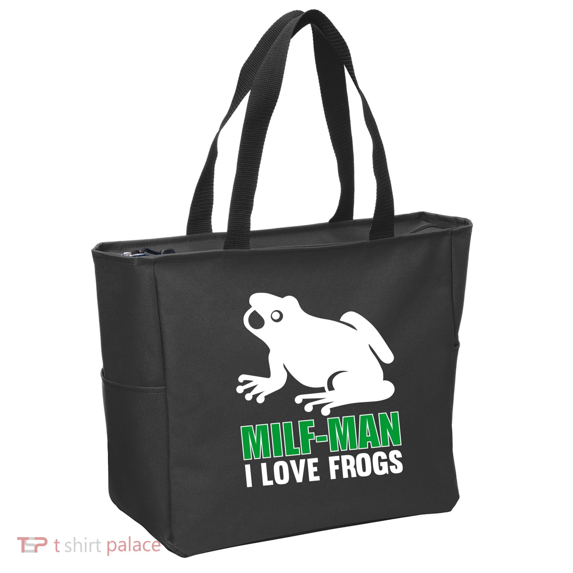 MILF Man I Love Frogs Funny Frog Tote Bag