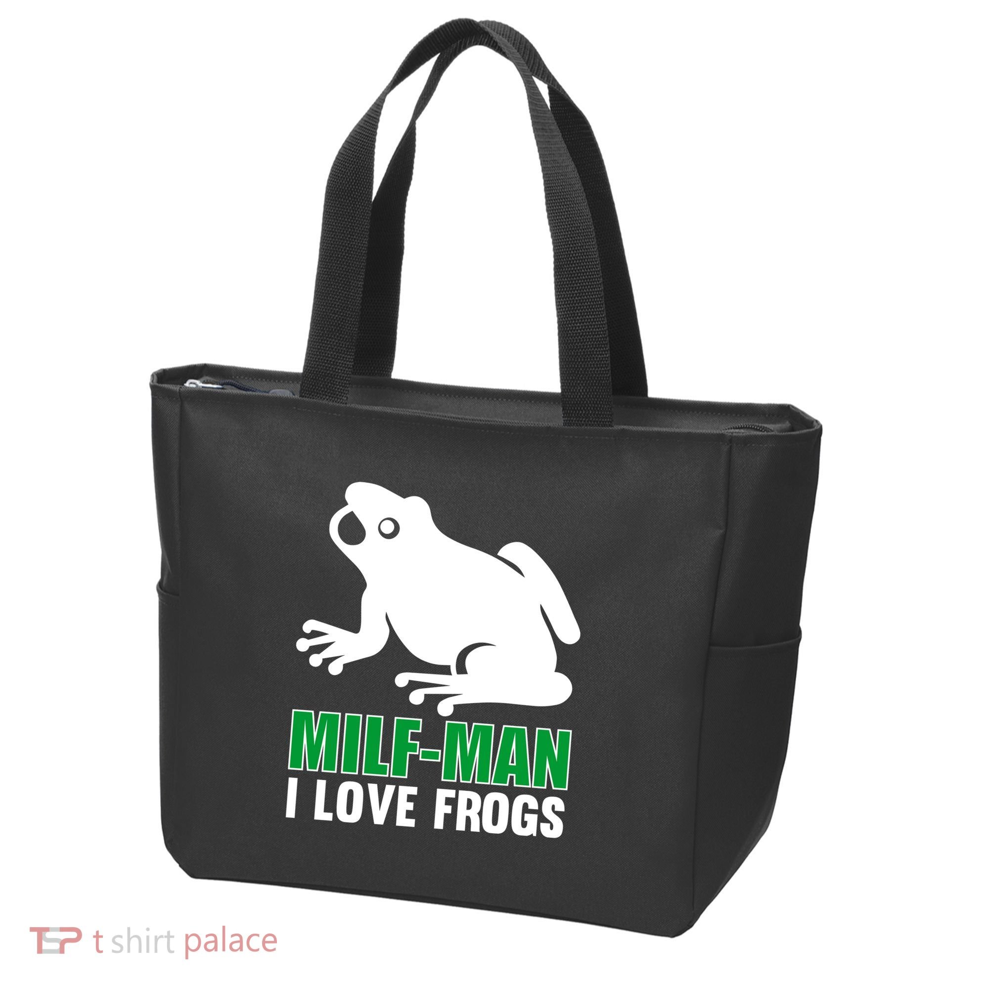 MILF Man I Love Frogs Funny Frog Tote Bag