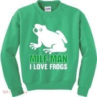 MILF Man I Love Frogs Funny Frog Kids Sweatshirt thumb 0