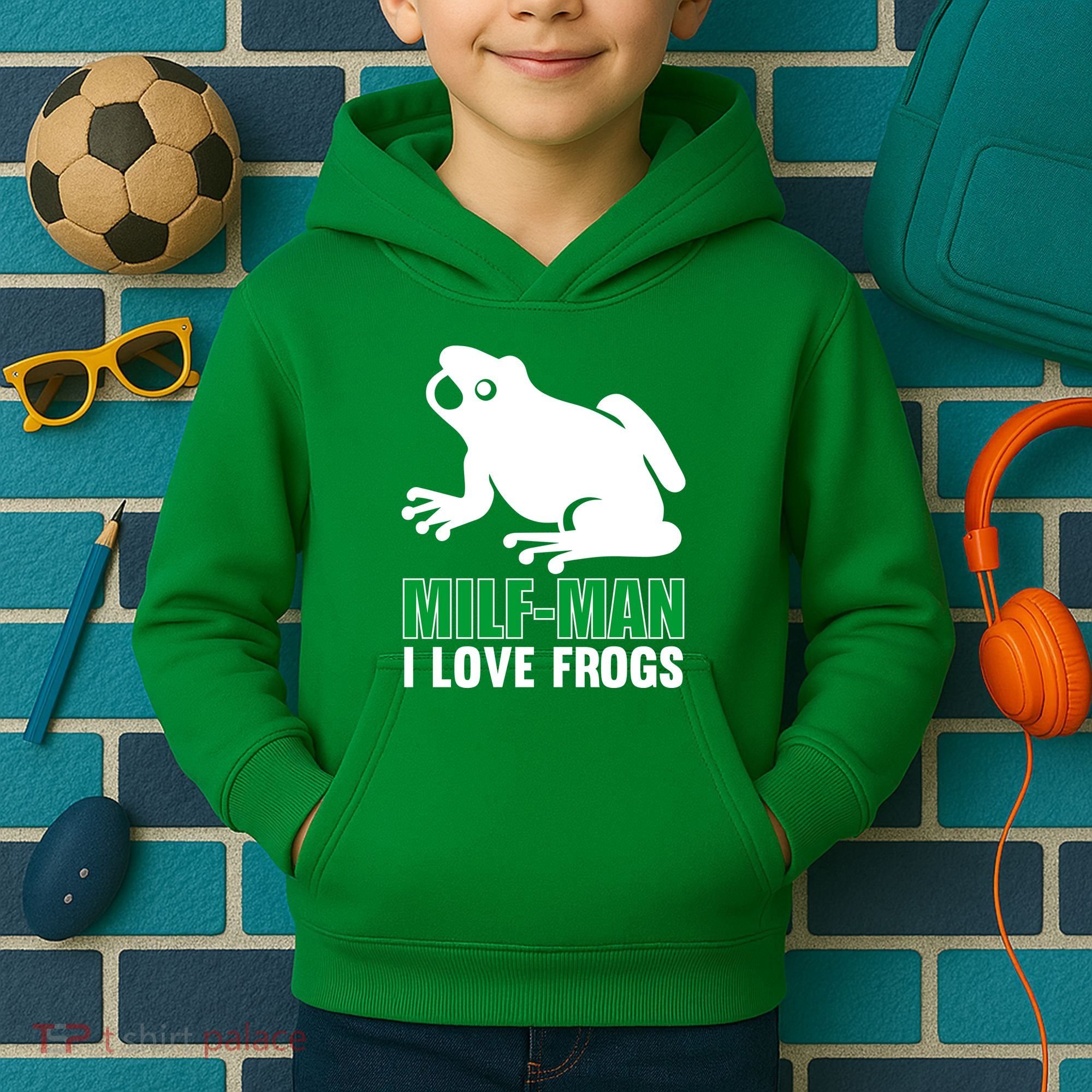 MILF Man I Love Frogs Funny Frog Kids Hoodie