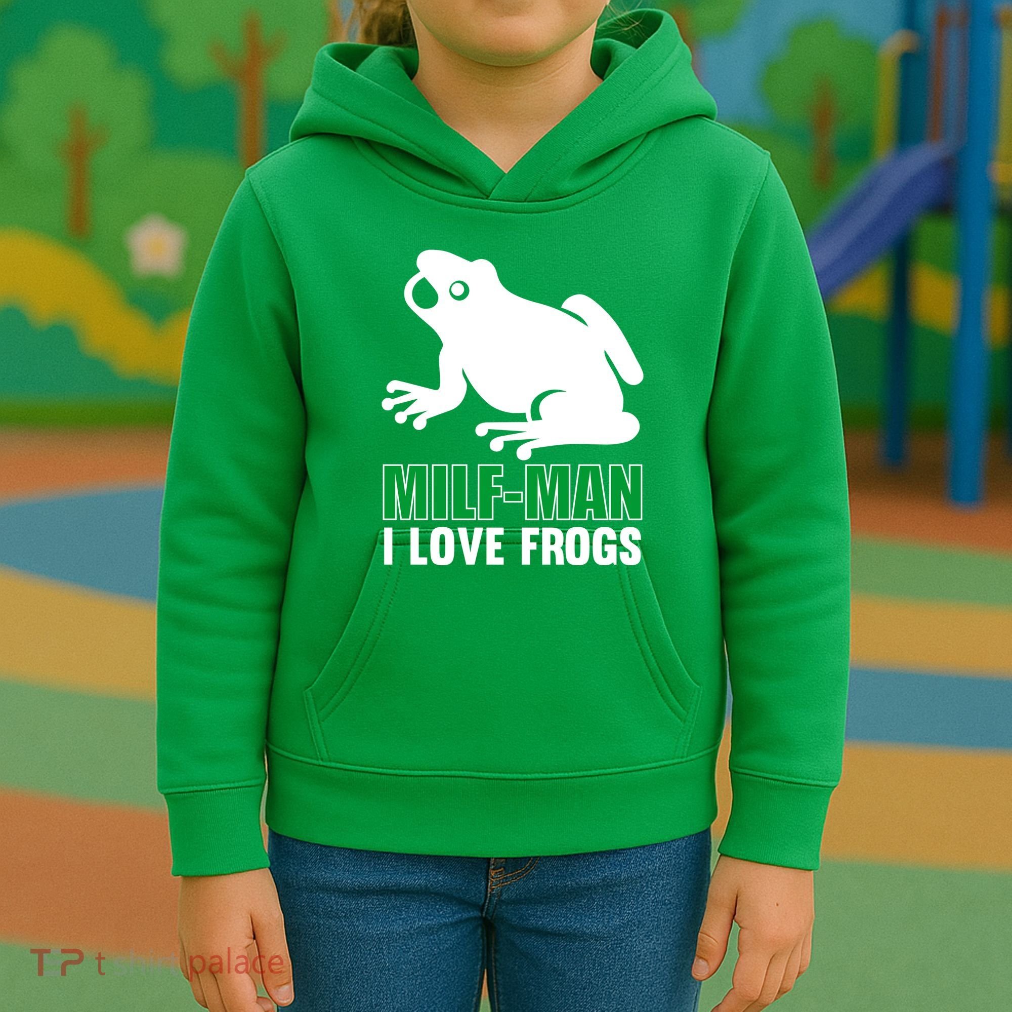 MILF Man I Love Frogs Funny Frog Kids Hoodie