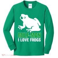MILF Man I Love Frogs Funny Frog Kids Long Sleeve Shirt thumb 0