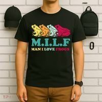 Milf Man I Love Frogs Retro Colorful T-Shirt thumb 6