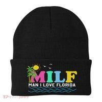 Milf Man I Love Florida Beach Summer Vacation Palm Tree Beanie thumb 0