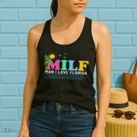 Milf Man I Love Florida Beach Summer Vacation Palm Tree Women's Tank Top thumb 2