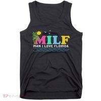 Milf Man I Love Florida Beach Summer Vacation Palm Tree Tank Top thumb 0