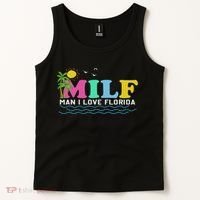 Milf Man I Love Florida Beach Summer Vacation Palm Tree Tank Top thumb 2
