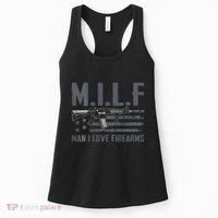 M.I.L.F Man I Love Firearms Funny Rifle Pro Gun Women's Tank Top thumb 0