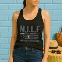 M.I.L.F Man I Love Firearms Funny Rifle Pro Gun Women's Tank Top thumb 2