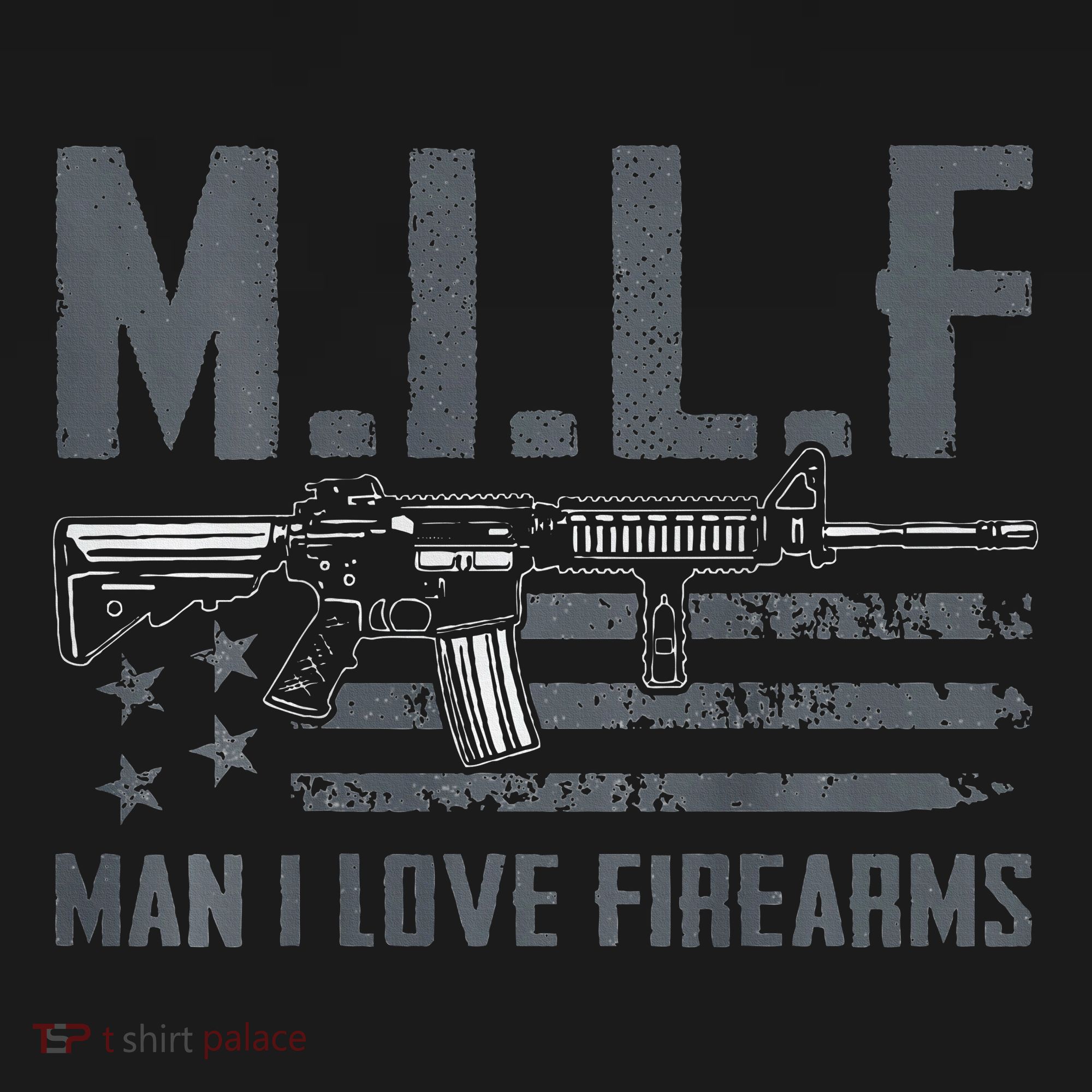 M.I.L.F Man I Love Firearms Funny Rifle Pro Gun Baby Bodysuit