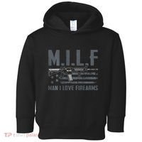 M.I.L.F Man I Love Firearms Funny Rifle Pro Gun Toddler Hoodie thumb 0